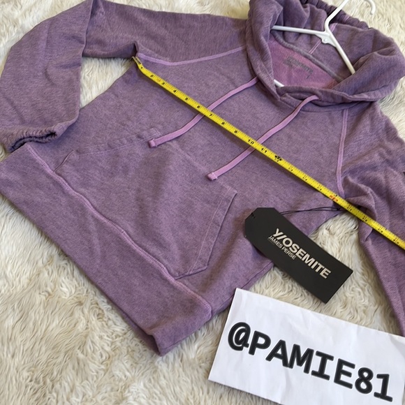 JAMES PERSE YIOSEMITE Women’s Light Purple Cropped Hoodie Sweater Size 1-S NWT - Picture 6 of 14